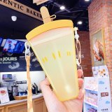 Summer Plastic Straw Popsicle  Cute Ice Cream Portable Kids Water Bottles