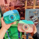 400ml Cute Camera Portable Strap Plastic Water Cup Cups