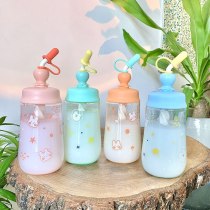 450ml Cute Cartoon Printing Drink Straw Water Cup Cups