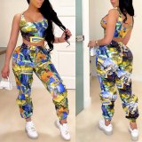 Fashion Printed High Waist Drawstring Bodysuit Bodysuits Outfit Outfits X5152