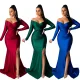 Women V Neck Sexy Solid Color Slim Dress Dresses AL143
