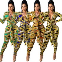 Fashion Digital Print Long-Sleeved Bodysuit Bodysuits Outfit Outfits SMR10285