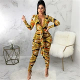 Fashion Digital Print Long-Sleeved Bodysuit Bodysuits Outfit Outfits SMR10285