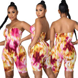 Fashion Multicolor Print Breast Wrap Bodysuit Bodysuits Outfit Outfits JB9111