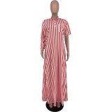 Fashion Casual Striped Loose Dress Dresses AC9103