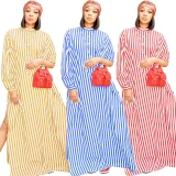 Fashion Casual Striped Loose Dress Dresses AC9103