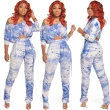 Tie Dye Drawstring Ruched Bodysuit Bodysuits Outfit Outfits 3176