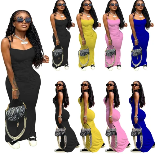 Sexy Strap Strapless Sleeveless Backless Long Dresses BN7202