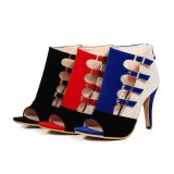 Sexy Open Toe Stiletto Mixed Colors Buckle Strap Sandal Sandals