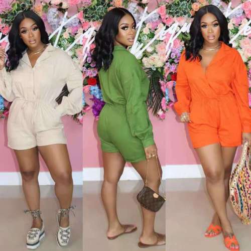 Women Long Sleeve Rompers Bodysuit Bodysuits Outfit Outfits LS6445