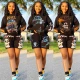 Sexy Print Hooded 2 Piece Set Bodysuit Bodysuits Outfit Outfits 10019210