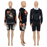 Sexy Print Hooded 2 Piece Set Bodysuit Bodysuits Outfit Outfits 10019210