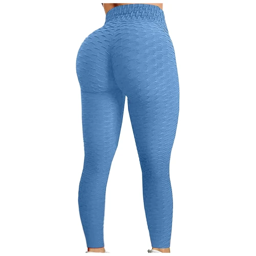 Women High Waist Bubble Hip Lifting  Elastic Yoga Pants