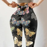 Women Printing High Waist Strethcy Fitness Leggings Yoga Pants 808899