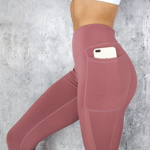 Women High Waist  Pocket Workout Leggins Yoga Pant Pants k189325