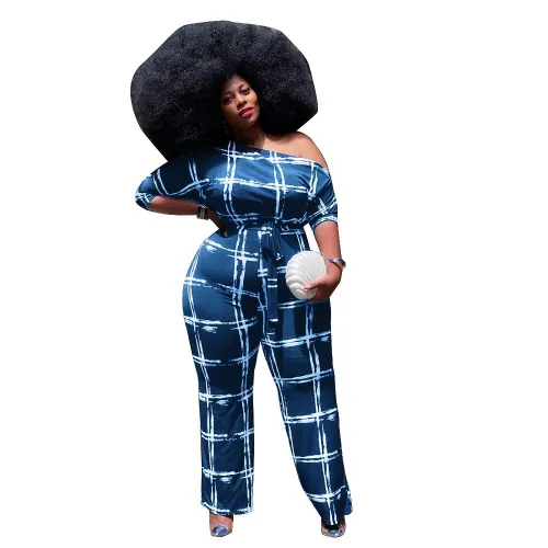 Fashion Strapless Long Sleeve Grid Print Sexy Bodysuit Bodysuits Outfit Outfits KY80051