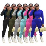 High Elastic Two Piece Zipper Tracksuit Tracksuits W8134