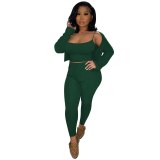 Fashion Casual 3 Piece Set Long Sleeve Coat Sets Bodysuit Bodysuits Outfit Outfits FA8093