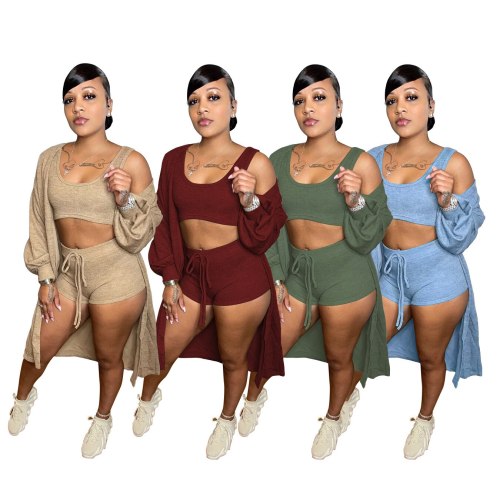 Fashion Solid Color 3 Piece Set Bodysuit Bodysuits Outfit Outfits N9303