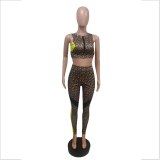 Sexy Print Sleeveless Sets Bodysuit Bodysuits Outfit Outfits F88377