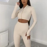 Fashion Solid Color Cardigan Tight Bodysuit Bodysuits Outfit Outfits S1200996