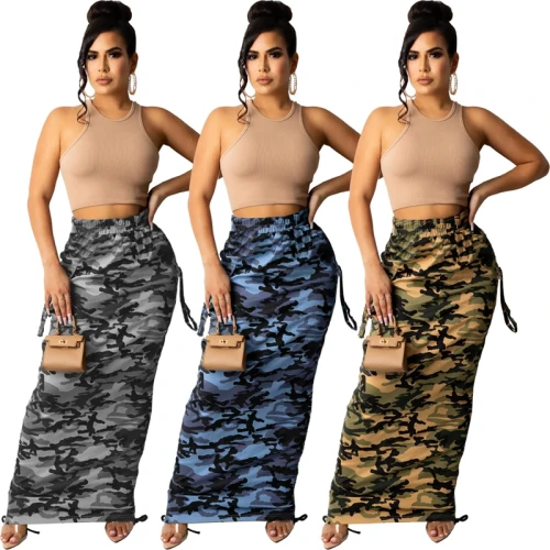 Fashion Vintage Sexy Camo Bodycon Long Dress Dresses AC9110