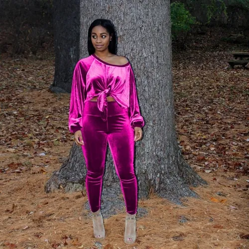 Sexy Two Piece Set Velvet Bodysuit Bodysuits Outfit Outfits M2123