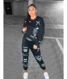 Fashion Letter Graffiti Print Sweatpants Tracksuit  Tracksuits MN8325