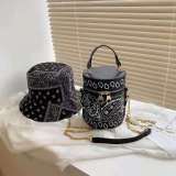 Fashion PU Printed Bucket Bag And Hat Sets