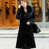 9XL Winter And Autumn Long Section Turn Down Collar Man-Made Fur Coats