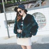 Winter Striped Natural  Fox fur Jacket Coats 005