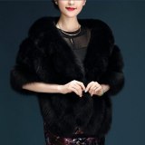 Women Bridal Shawl Faux Fur Wrap Coats