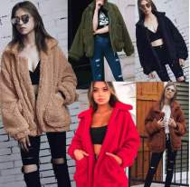 Autumn Winter Casual Warm Soft Zipper Plush Pocket  Faux Fur Coats