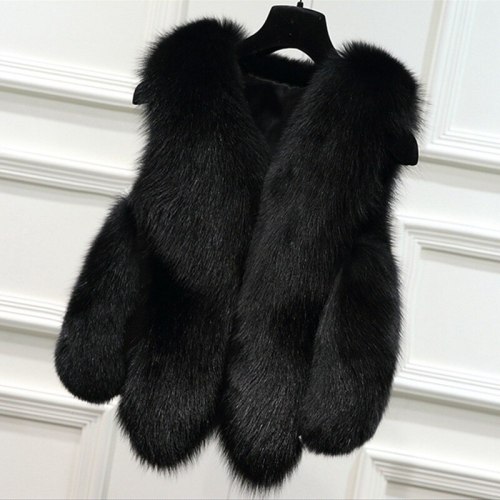 Autumn Winter Fashion Sweet Long Faux Fur Vest Coats 006374