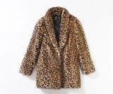 Fashion Warm Leopard Hooded Faux Fur Coats 001324