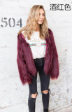 Women Fluffy Warm Long Sleeve Autumn Winter  Furry Fur Coats 1888