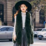 Women's Furry Natural Fur Waistcoat Fashion Fox Fur Vest Coats 004