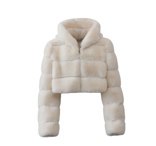 Autumn and winter Women Long Sleeves Titching Faux Fur Coat 0041223