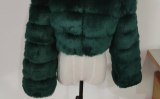 Fashion Women Fluffy Faux Leather Chunk Fur Coats