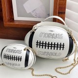 Women Funny Letter Football Design Printing Shoulder Bags Handbags 198-A272839