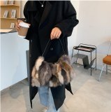 Patchwork Fur Bags Winter Fluffy Shoulder Purse Bag Bags Handbags 62-204859