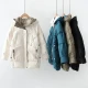 Leisure Zipper Thickening Loose Long Warm Padded Parkas Bubble Coats