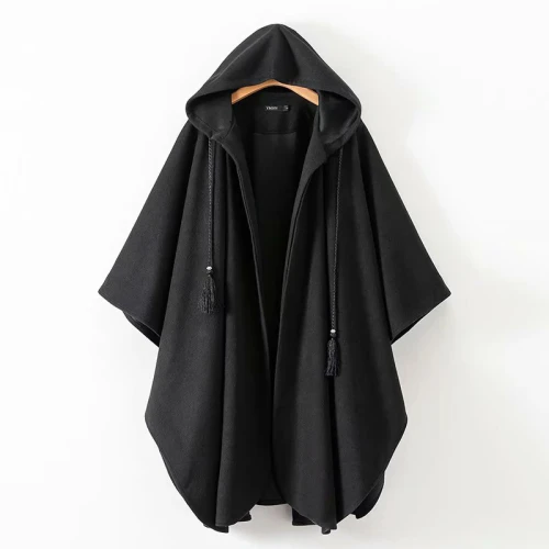 Cotton Fashion Cardigan Jackets Hooded Cloak Capes GLC3206-97989Z924D