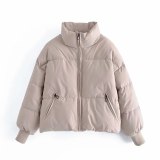 Casual Solid Color Loose Small  Stand-up Bread Bubble Coats GWF63098-613020Z81324D