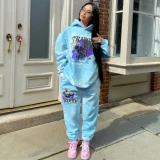 Fashion Hoodies Hip Hop Graphic Tie Dye Two Piece Set Tracksuits 835768