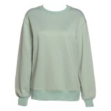 Loose Hoodie Breathable Solid Color Round Collar Long Sleeve Tops