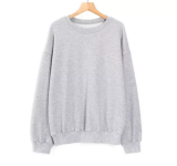 Loose Hoodie Breathable Solid Color Round Collar Long Sleeve Tops