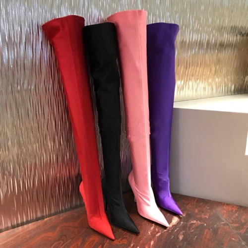 Woman Elastic Overknee Single Boots D40011