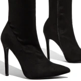 Women Elastic Thigh High Boots Pointed Toe Sexy Over The Knee Boots