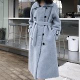 Thick Warm Long Double Breasted Slim Faux Fur Jacket Coats 20212-56